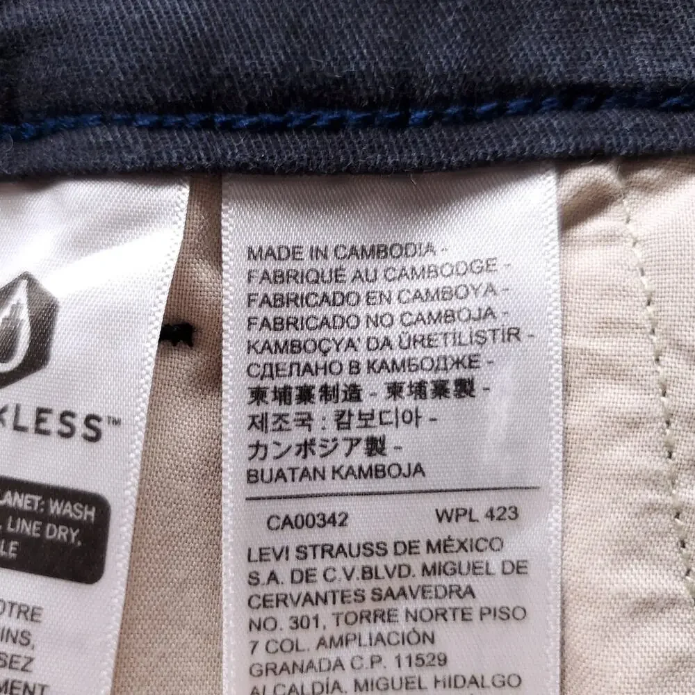 Levi's XX Chino Standard Taper Pants Men 34x30 Black Stretch Workwear Streetwear